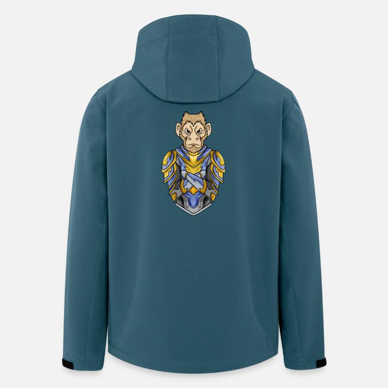 Chevalier Singe avec Armure Croisé - Veste softshell homme en polyester recyclé Stanley/Stella - bleu pétrole foncé