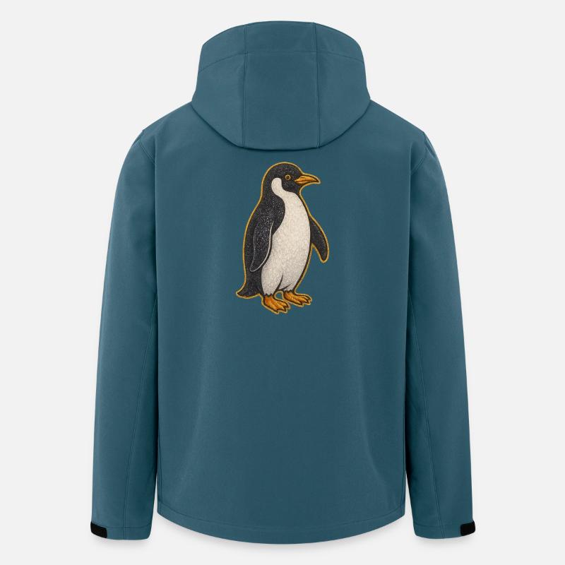 Glitzernder Pinguin Sticker - Recycelte Männer Softshell-Jacke von Stanley/Stella - Dunkles Petrol