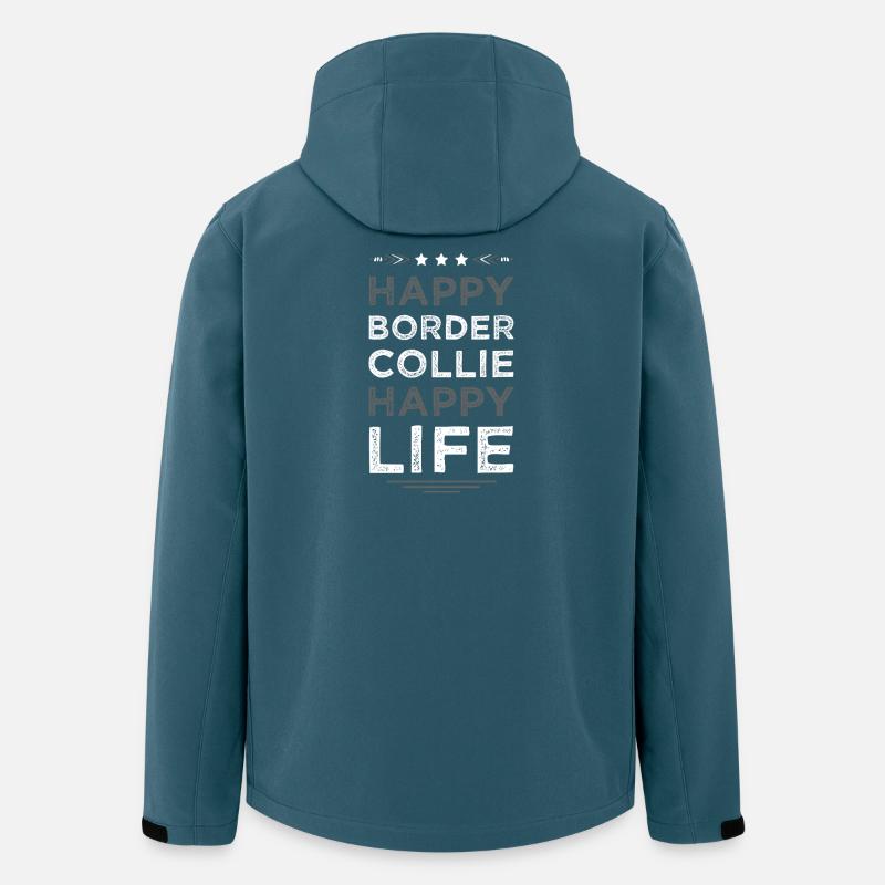 HAPPY BORDER COLLIE LIFE - Recycelte Männer Softshell-Jacke von Stanley/Stella - Dunkles Petrol