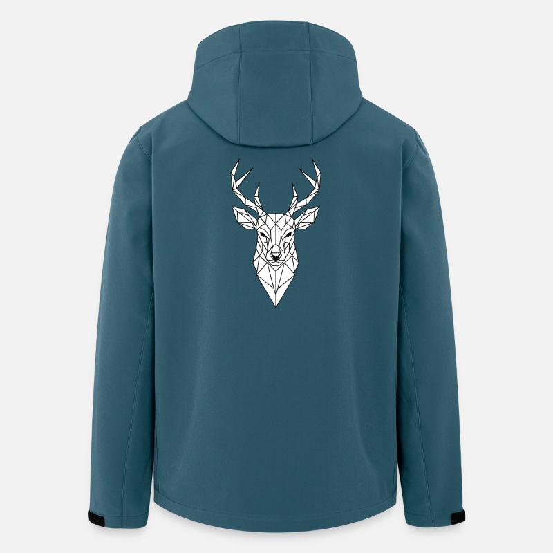 Geometrischer Hirschkopf Linienkunst - Recycelte Männer Softshell-Jacke von Stanley/Stella - Dunkles Petrol