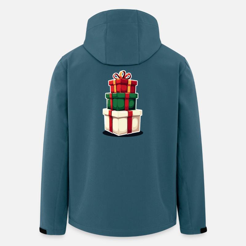 Illustration gestapelter Geschenkboxen - Recycelte Männer Softshell-Jacke von Stanley/Stella - Dunkles Petrol
