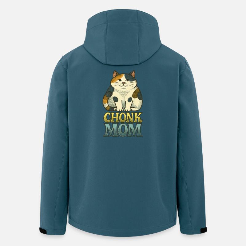 Chonk Cat Mom Retro-Druck - Recycelte Männer Softshell-Jacke von Stanley/Stella - Dunkles Petrol
