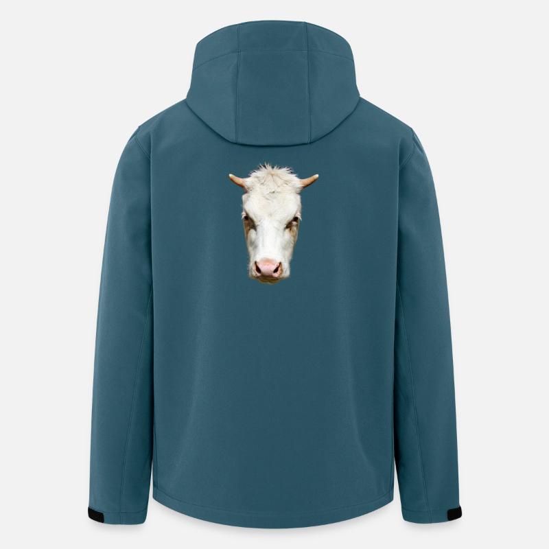 lustige Kuh Kuhkopf Geschenk Bauern - Recycelte Männer Softshell-Jacke von Stanley/Stella - Dunkles Petrol