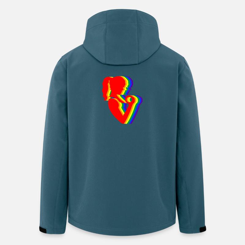 Regenbogen Silhouette Frau mit Hantel - Recycelte Männer Softshell-Jacke von Stanley/Stella - Dunkles Petrol