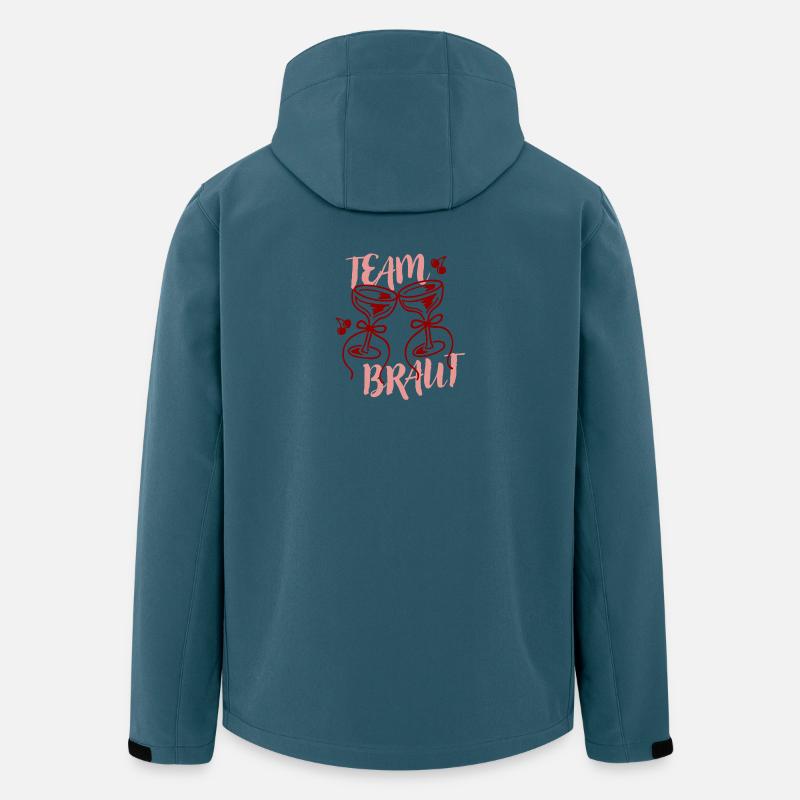 Team Braut – Kirschgläser - Recycelte Männer Softshell-Jacke von Stanley/Stella - Dunkles Petrol
