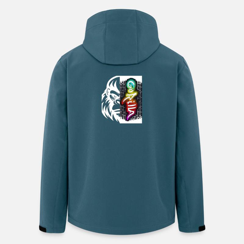 Texte de graffiti néon sur brique - Veste softshell homme en polyester recyclé Stanley/Stella - bleu pétrole foncé