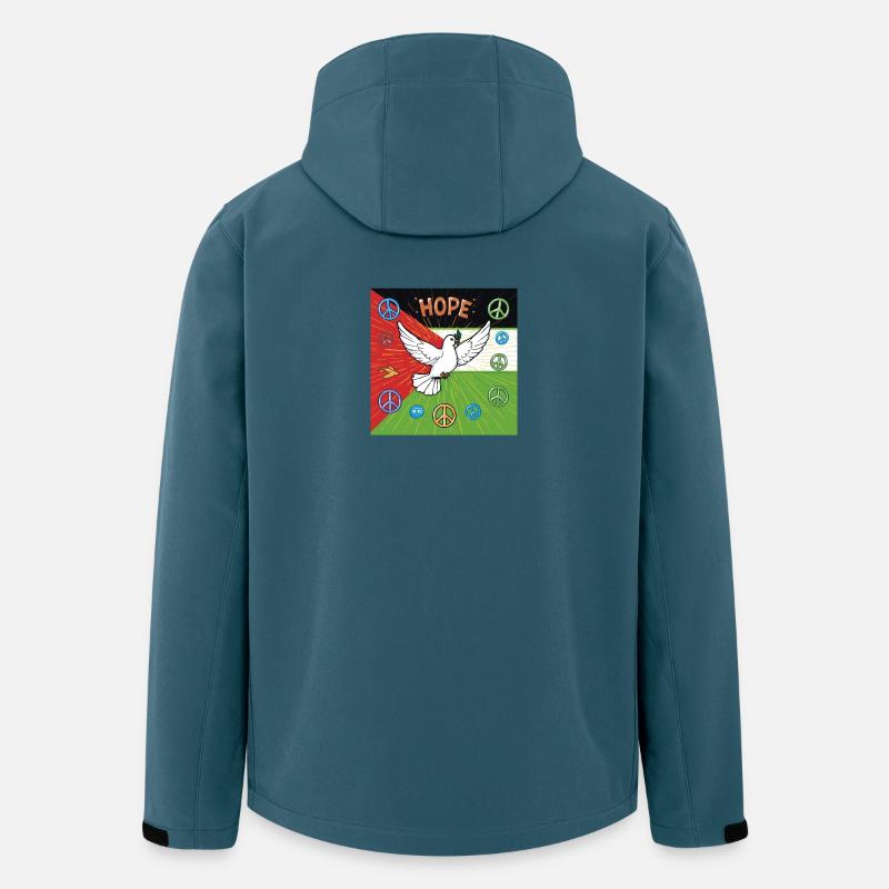 Hoffnungstaube und Friedenszeichen - Recycelte Männer Softshell-Jacke von Stanley/Stella - Dunkles Petrol