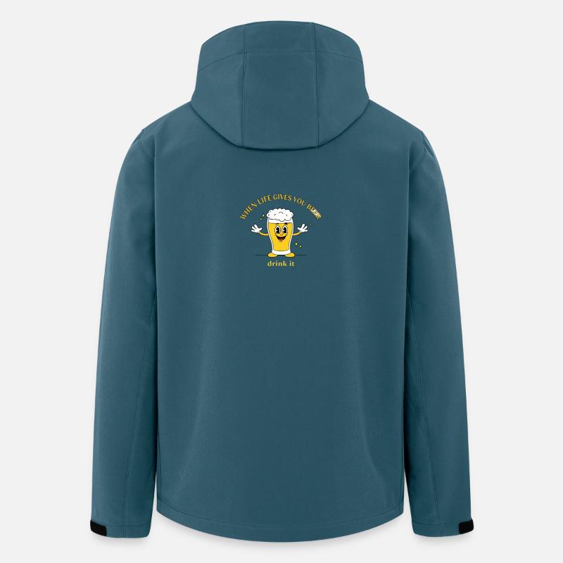 Bier-Lebensmotto Cartoon - Recycelte Männer Softshell-Jacke von Stanley/Stella - Dunkles Petrol