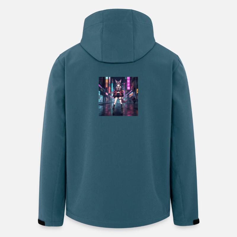 Nachtfuchs im Neonviertel - Recycelte Männer Softshell-Jacke von Stanley/Stella - Dunkles Petrol