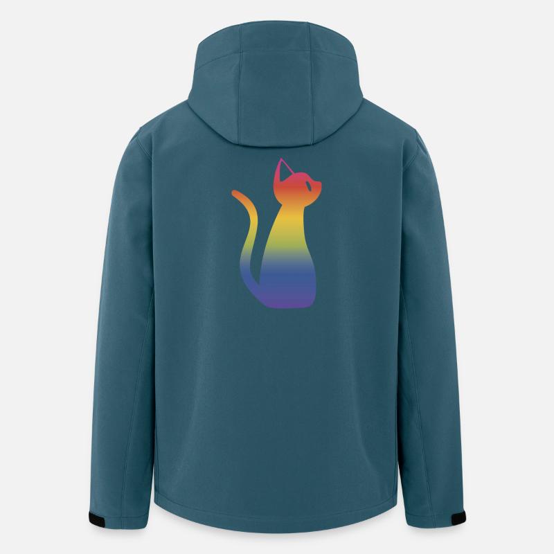Regenbogen Katze - Recycelte Männer Softshell-Jacke von Stanley/Stella - Dunkles Petrol