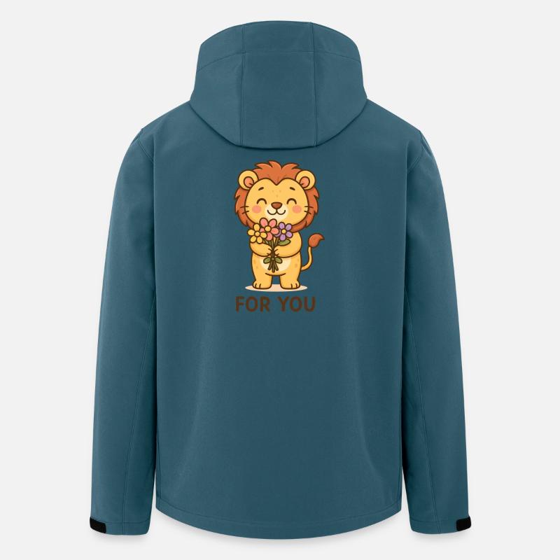 Lion aux fleurs salut - Veste softshell homme en polyester recyclé Stanley/Stella - bleu pétrole foncé
