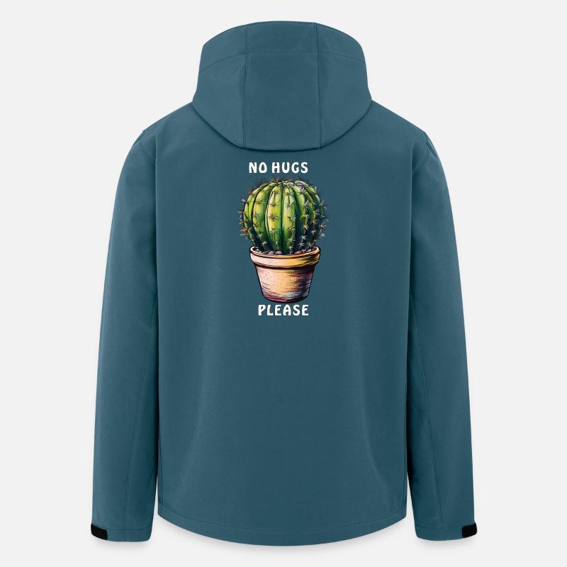 KAKTUS NO HUGS PLEASE - Recycelte Männer Softshell-Jacke von Stanley/Stella - Dunkles Petrol