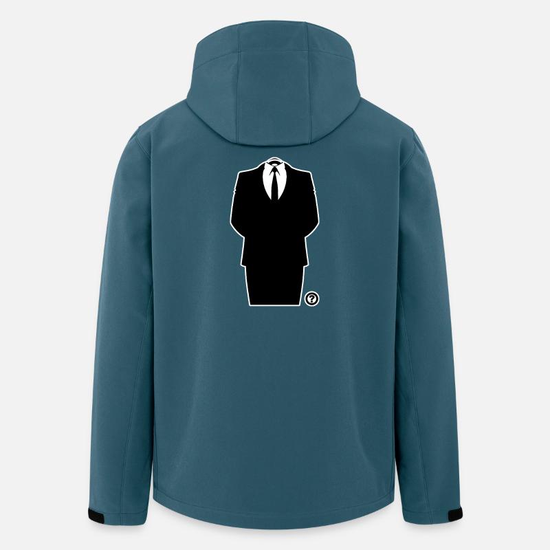 Anon Suit – Déclaration collective d’un hacker anonyme - Veste softshell homme en polyester recyclé Stanley/Stella - bleu pétrole foncé