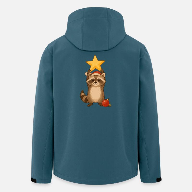 Weihnachts Waschbär mit Stern - Recycelte Männer Softshell-Jacke von Stanley/Stella - Dunkles Petrol