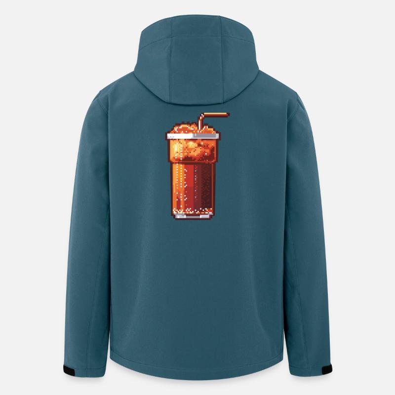Pixel Cola Glas mit Eis - Recycelte Männer Softshell-Jacke von Stanley/Stella - Dunkles Petrol