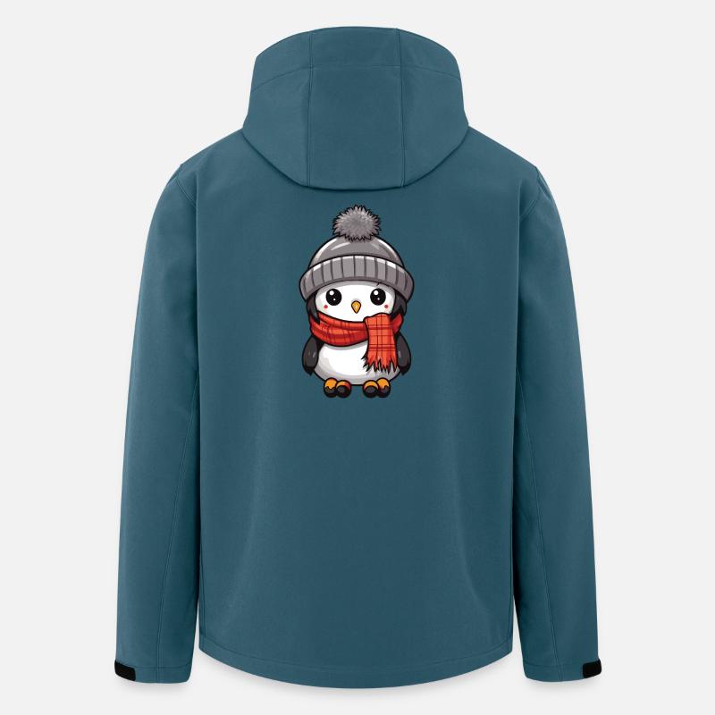Pinguin Winter Tier Baby Comic - Recycelte Männer Softshell-Jacke von Stanley/Stella - Dunkles Petrol