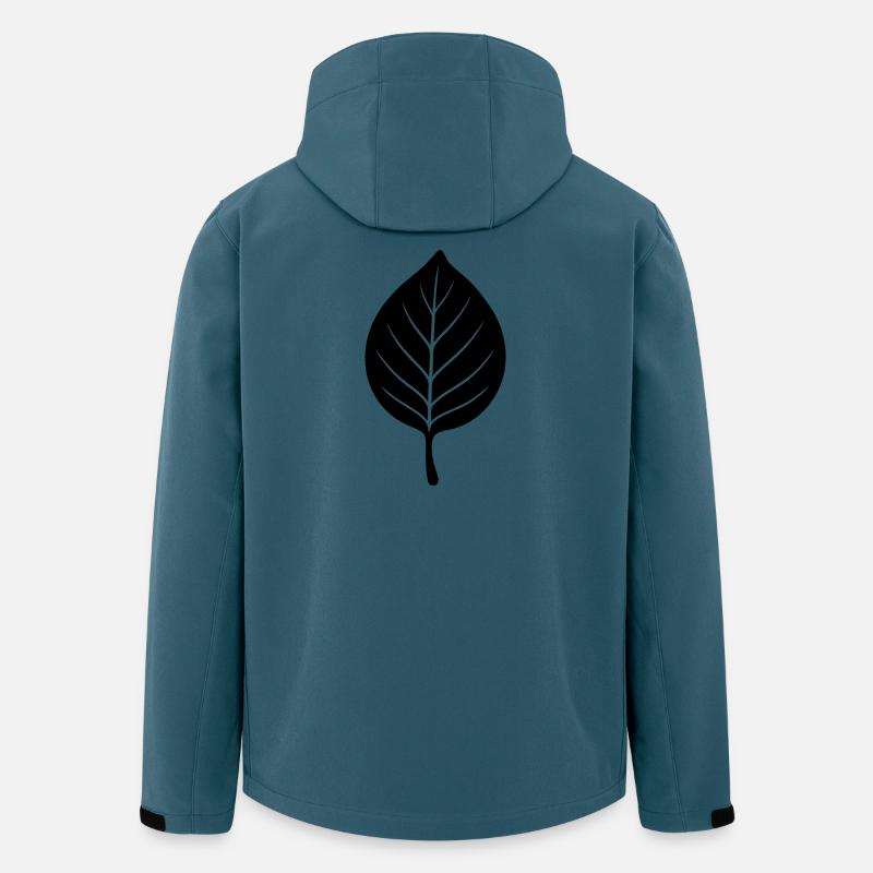 Schwarze Blattsilhouette Minimal - Recycelte Männer Softshell-Jacke von Stanley/Stella - Dunkles Petrol