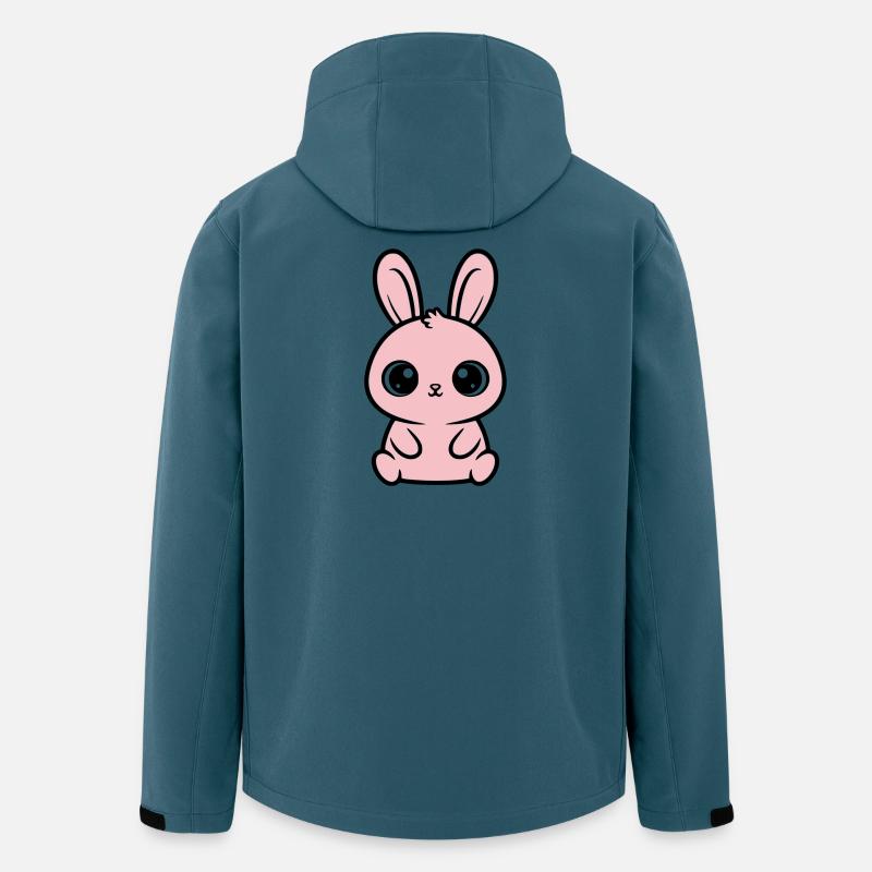 Kawaii Bunny Grands Yeux Roses Mignons - Veste softshell homme en polyester recyclé Stanley/Stella - bleu pétrole foncé