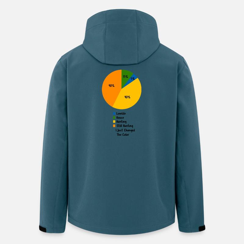 Lustiges Jagd-Kuchendiagramm Sarkastisches Jäger-Geschenk - Recycelte Männer Softshell-Jacke von Stanley/Stella - Dunkles Petrol