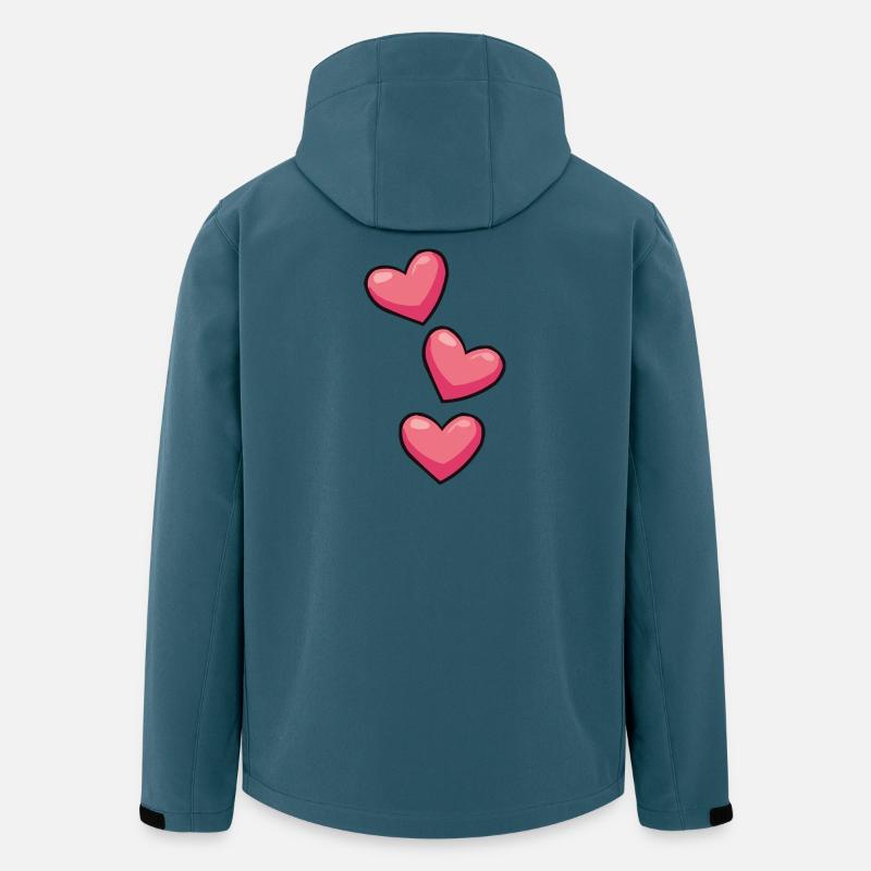 Dreier Herzen in Pink - Recycelte Männer Softshell-Jacke von Stanley/Stella - Dunkles Petrol