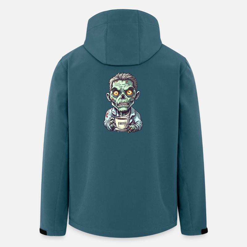 Kaffeemonster  - Koffein Zombie - Morgenmuffel - Recycelte Männer Softshell-Jacke von Stanley/Stella - Dunkles Petrol