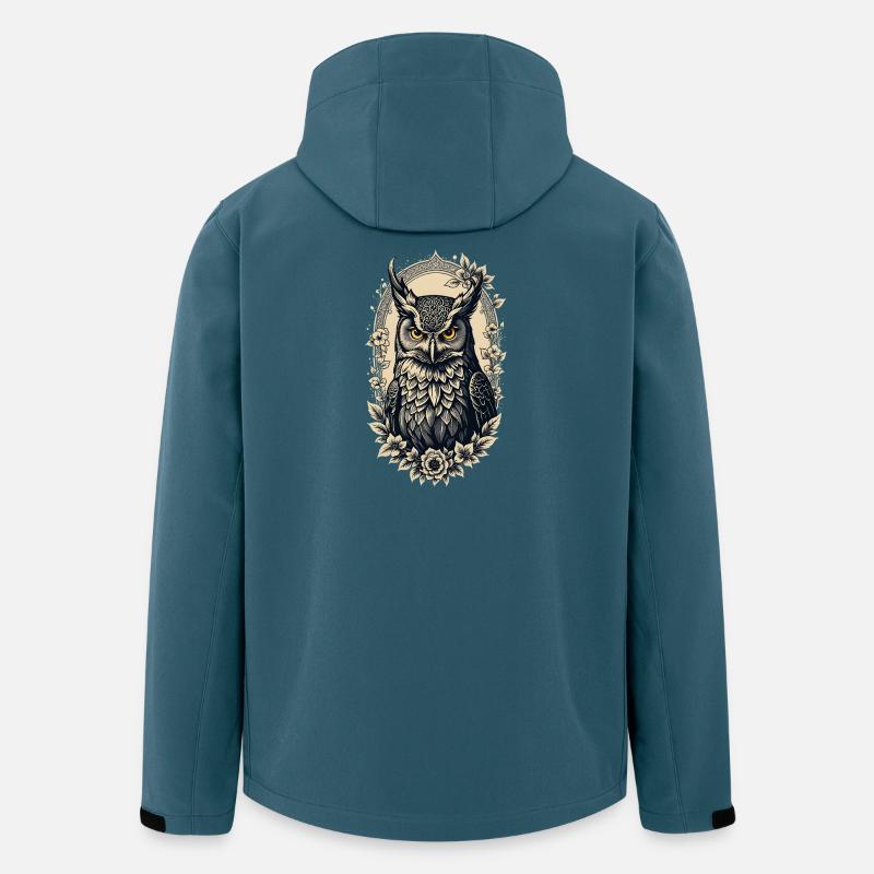 Edle Waldohreule - Recycelte Männer Softshell-Jacke von Stanley/Stella - Dunkles Petrol