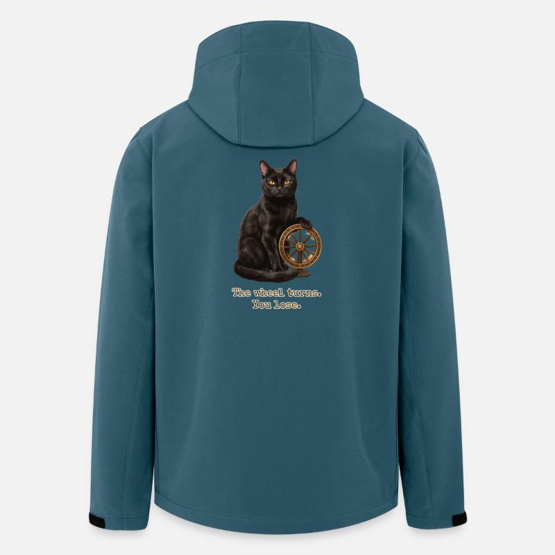 La roue tourne le chat - Veste softshell homme en polyester recyclé Stanley/Stella - bleu pétrole foncé