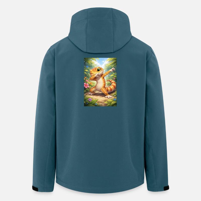 Tropen-Gecko im Dabbing-Stil - Recycelte Männer Softshell-Jacke von Stanley/Stella - Dunkles Petrol