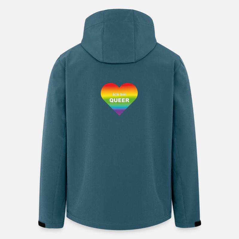 Ich bin queer - Recycelte Männer Softshell-Jacke von Stanley/Stella - Dunkles Petrol