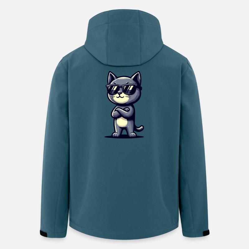 Cool cat design with sunglasses - Men’s Recycled Softshell Jacket by Stanley/Stella - stargazer