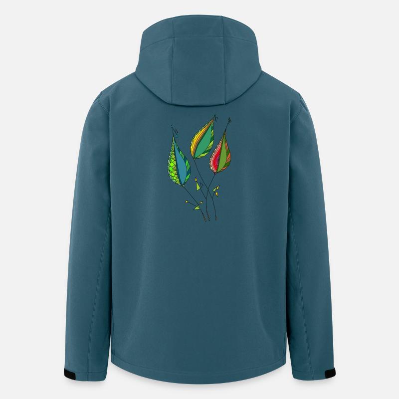 Abstrakte Blätter - Recycelte Männer Softshell-Jacke von Stanley/Stella - Dunkles Petrol