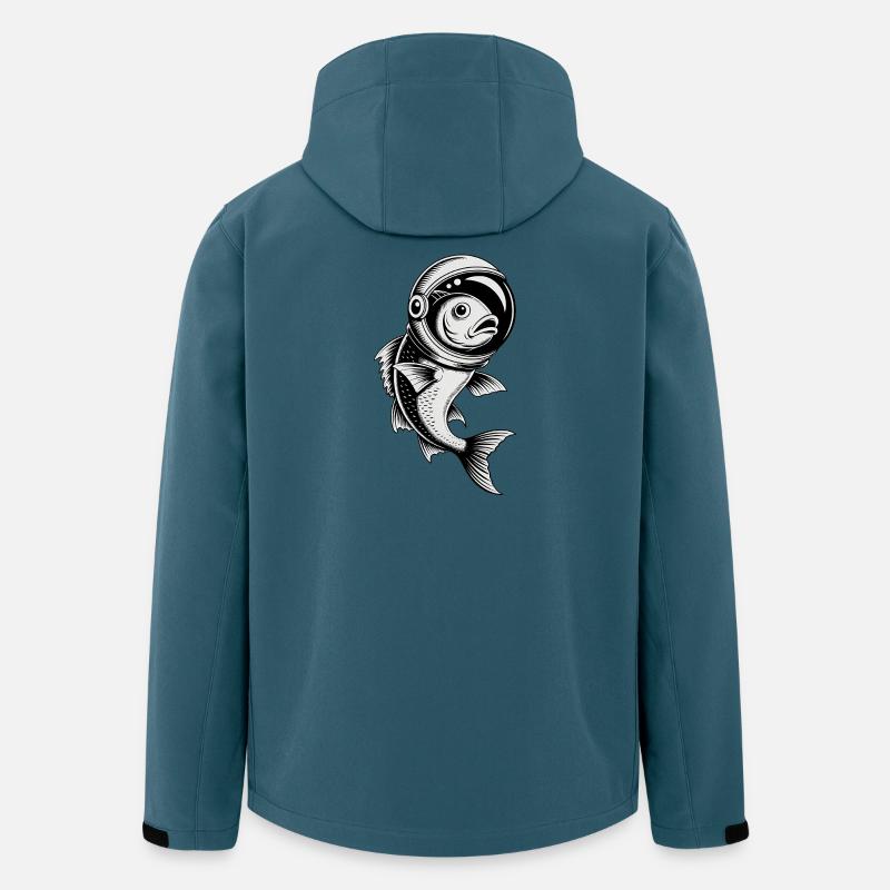 Fish in Space - Cool Astonomy Logo - Men’s Recycled Softshell Jacket by Stanley/Stella - stargazer