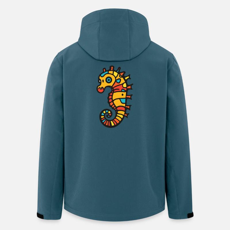 Seepferd Halloween Zombie - Recycelte Männer Softshell-Jacke von Stanley/Stella - Dunkles Petrol