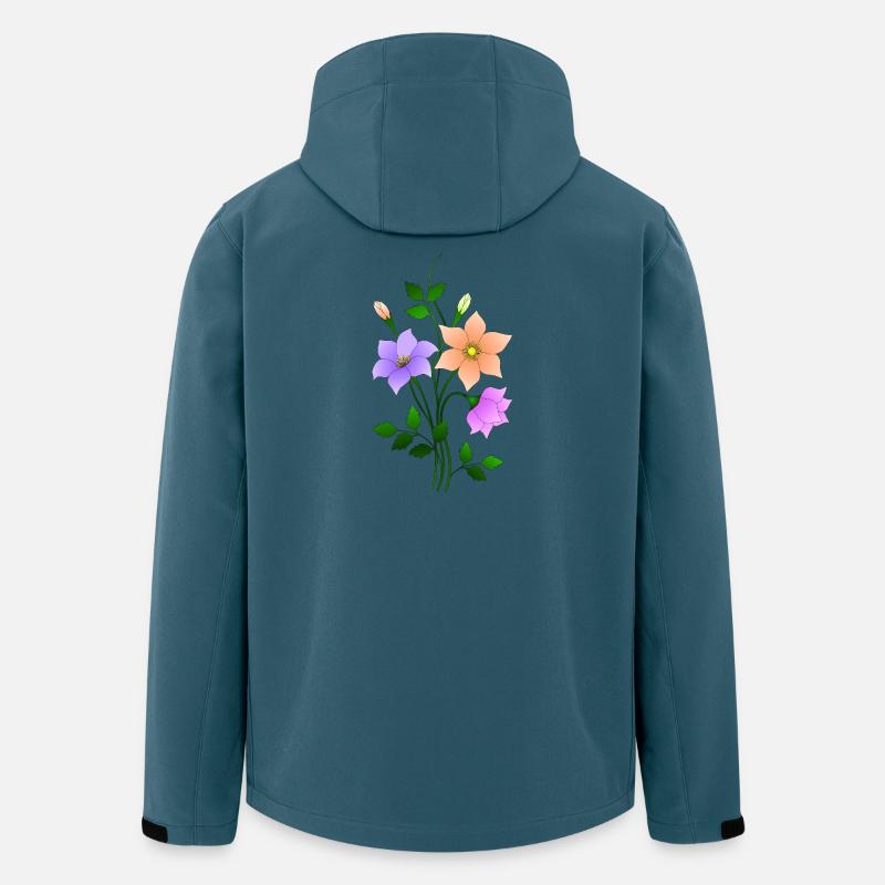 Blumen - Recycelte Männer Softshell-Jacke Discoverer von Stanley/Stella - Dunkles Petrol