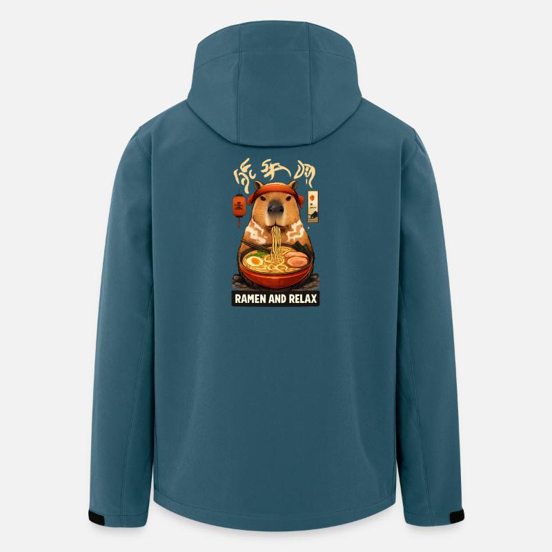 Capybara Ramen and Relax - Recycelte Männer Softshell-Jacke von Stanley/Stella - Dunkles Petrol