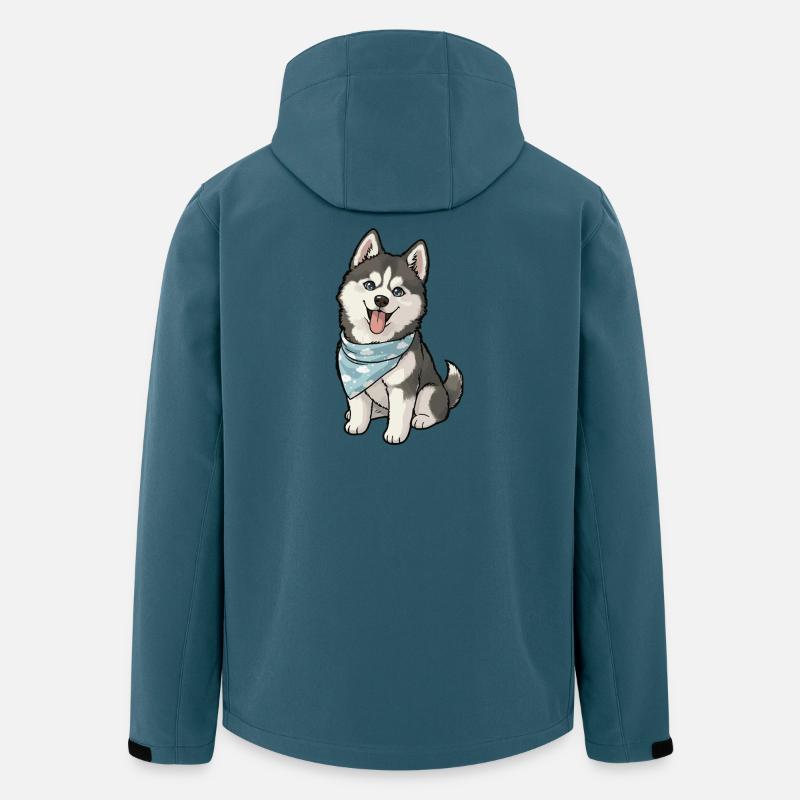 Husky Joy Sky Bandana - Recycelte Männer Softshell-Jacke von Stanley/Stella - Dunkles Petrol
