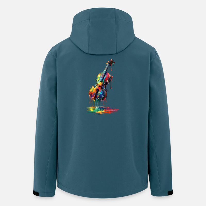 Geige mit tropfender Farbe - Recycelte Männer Softshell-Jacke von Stanley/Stella - Dunkles Petrol