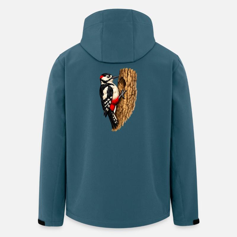 Woodpecker in a tree - Men’s Recycled Softshell Jacket by Stanley/Stella - stargazer