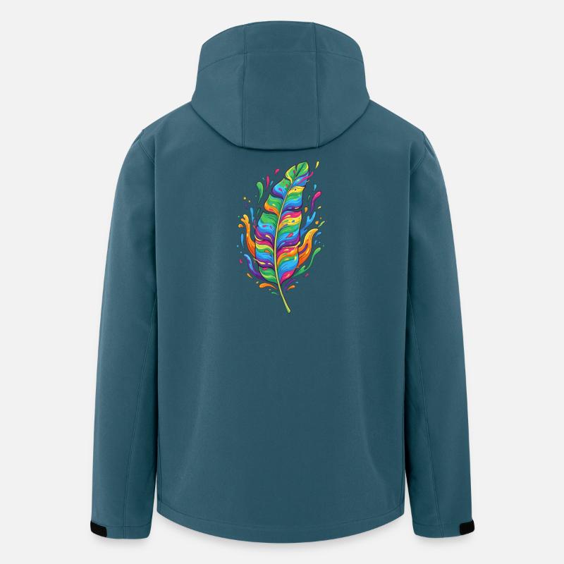 Regenbogenfeder Farbexplosion - Recycelte Männer Softshell-Jacke von Stanley/Stella - Dunkles Petrol