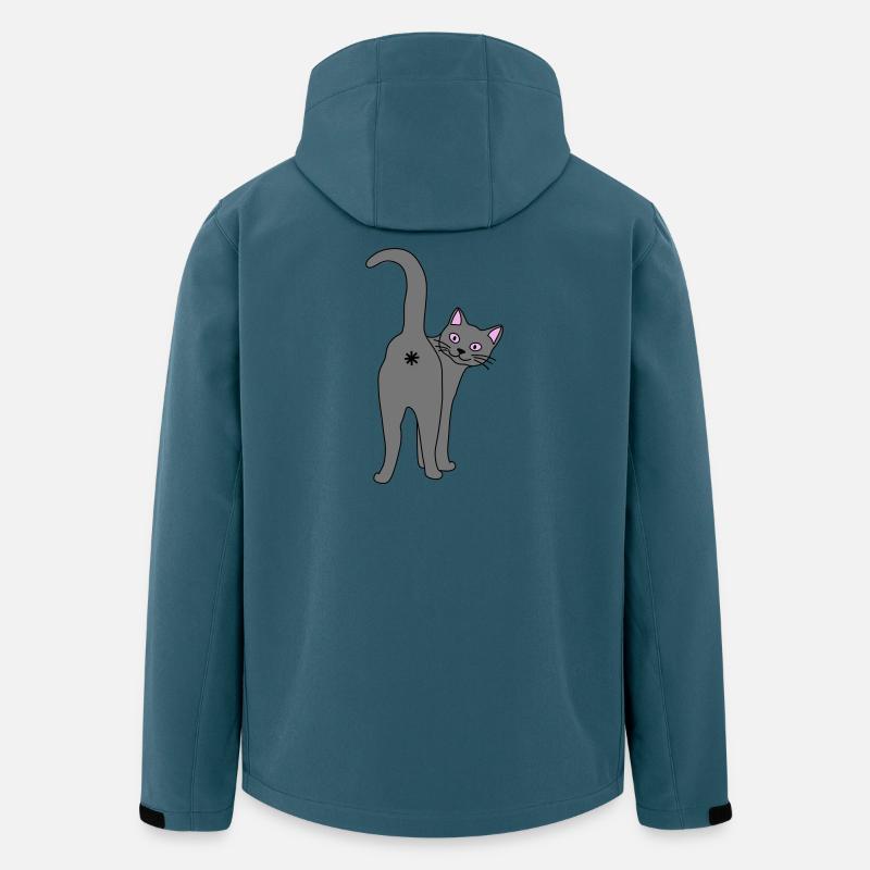 Méchant chat - Veste softshell homme en polyester recyclé Stanley/Stella - bleu pétrole foncé