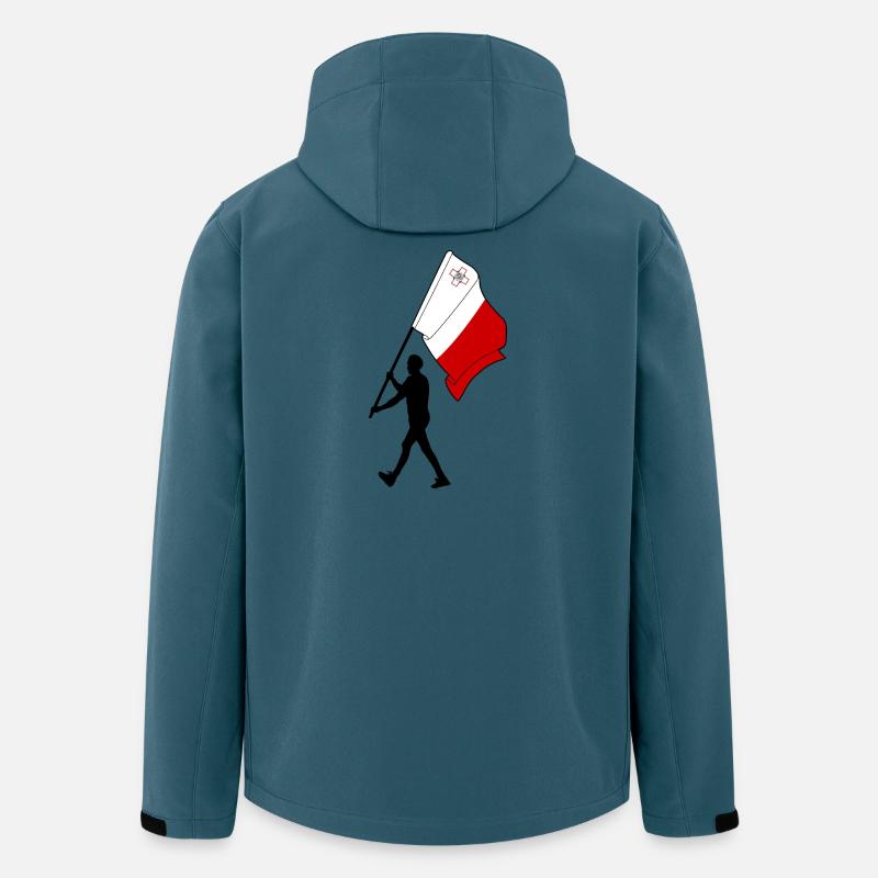 Flagge Malta Mann zu Fuß - Recycelte Männer Softshell-Jacke von Stanley/Stella - Dunkles Petrol