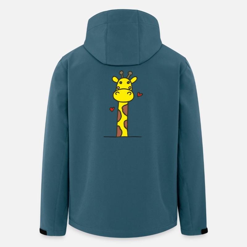 Verspielte Giraffe mit Herzen - Recycelte Männer Softshell-Jacke von Stanley/Stella - Dunkles Petrol