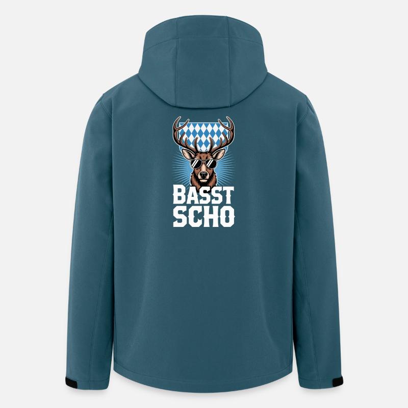 Basst Scho Hirsch Bayerischer Dialekt Bayern - Recycelte Männer Softshell-Jacke von Stanley/Stella - Dunkles Petrol