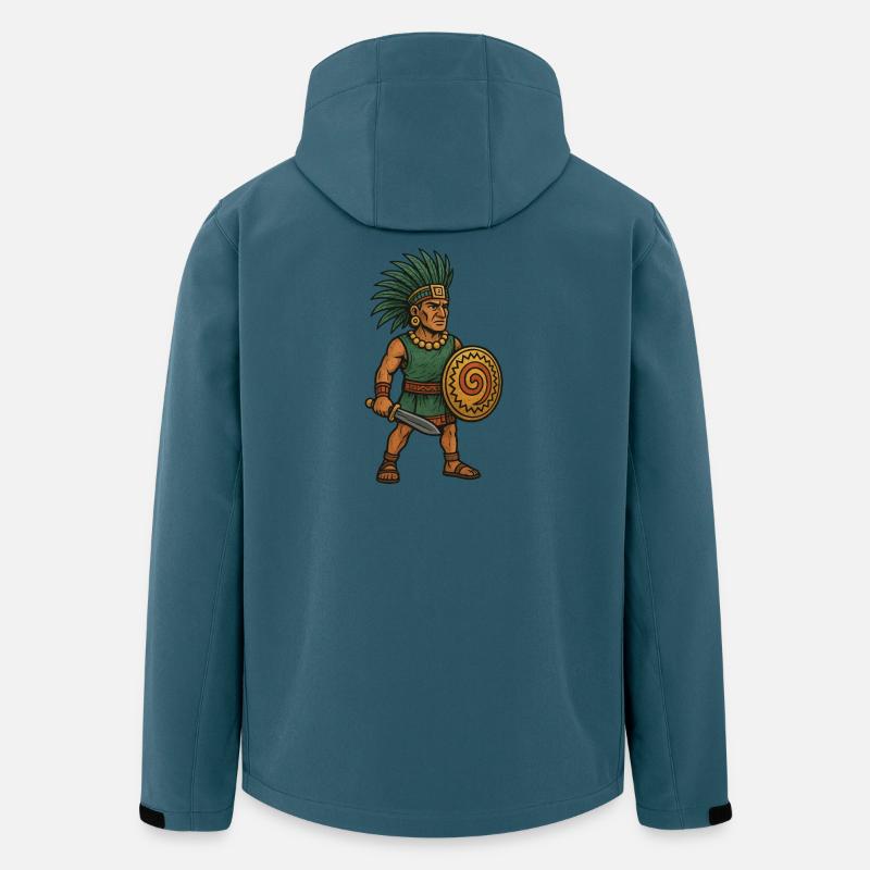 Krieger mit grüner Federkrone und Schild - Recycelte Männer Softshell-Jacke von Stanley/Stella - Dunkles Petrol