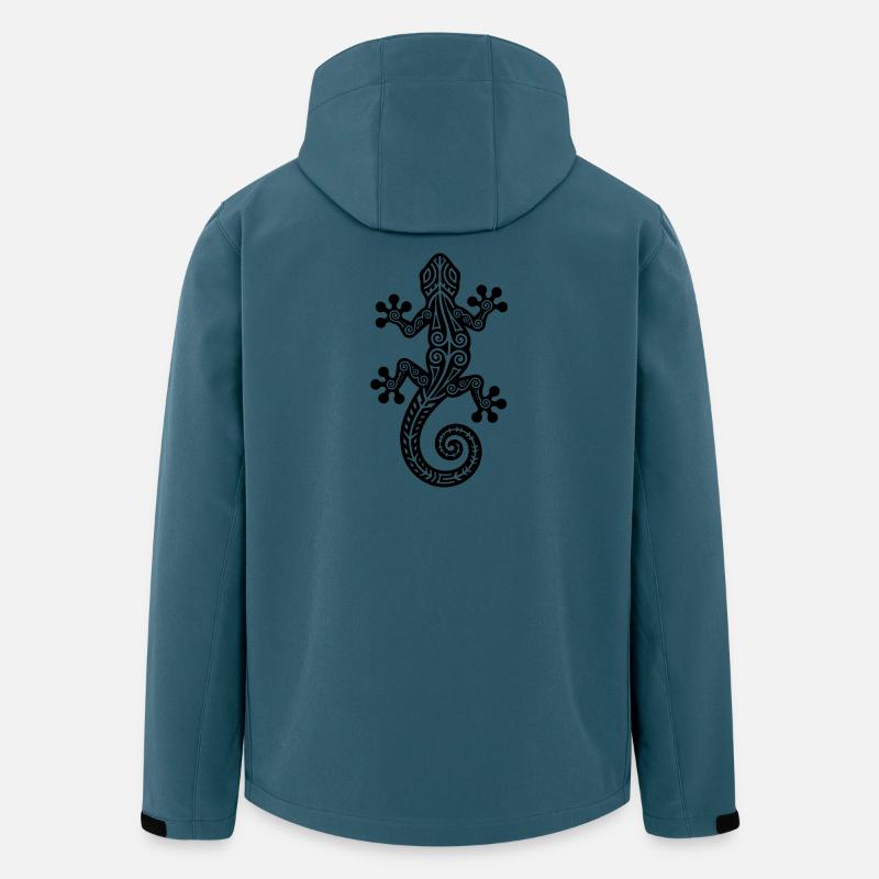 Gecko Silhouette – Stylisches Tierdesign - Recycelte Männer Softshell-Jacke von Stanley/Stella - Dunkles Petrol