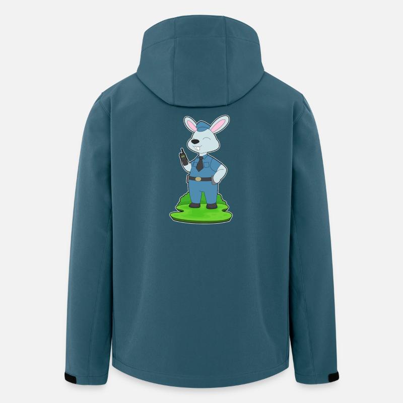 Hase Polizist Mikrofon Polizei - Recycelte Männer Softshell-Jacke von Stanley/Stella - Dunkles Petrol