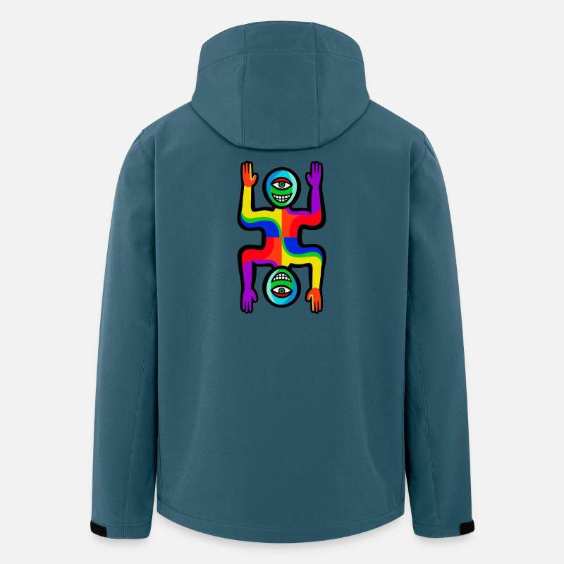 Rainbow Two Faces Figure - Men’s Recycled Softshell Jacket by Stanley/Stella - stargazer