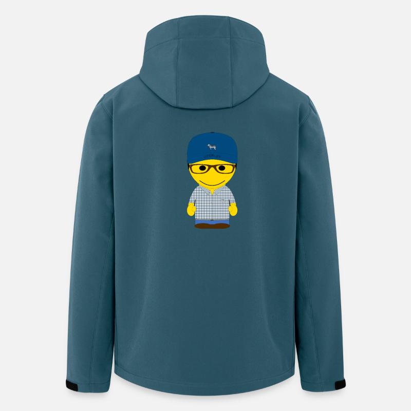 Geekley mit blauer Mütze und kariertem Hemd - Recycelte Männer Softshell-Jacke von Stanley/Stella - Dunkles Petrol