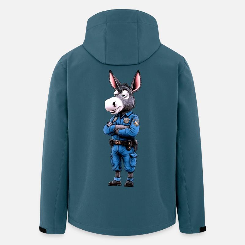 Esel Polizist - Recycelte Männer Softshell-Jacke von Stanley/Stella - Dunkles Petrol
