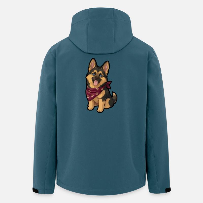 Deutscher Schäferhund Welpe Rotes Bandana - Recycelte Männer Softshell-Jacke von Stanley/Stella - Dunkles Petrol